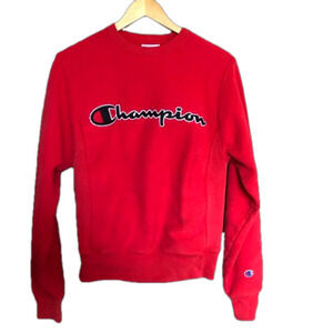 Champion Red Crewneck Sweat Shirt XS
